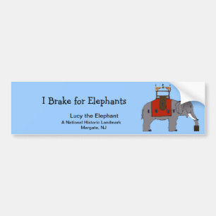 "I Brake for Elephants" Bumper Sticker