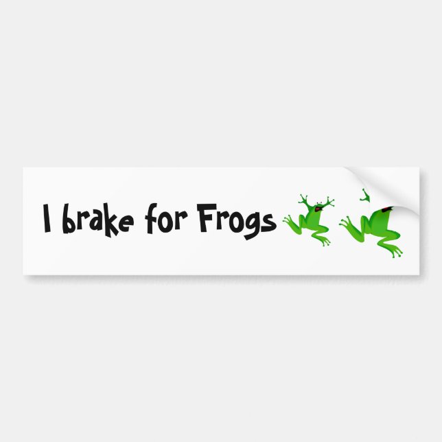 I brake for Frogs Bumper Sticker (Front)