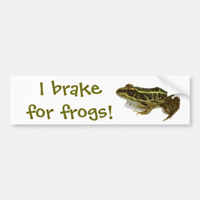 I Brake for Frogs! Bumper Sticker (Front)