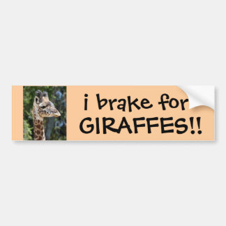 i brake for GIRAFFES! cute Bumper Sticker