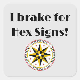 I Brake for Hex Signs Square Sticker