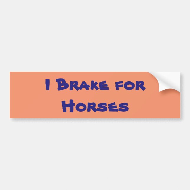 I Brake for Horses bumper sticker (Front)