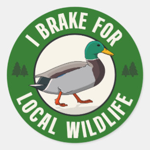 I Brake For Local Wildlife  Classic Round Sticker