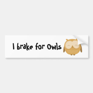 I brake for Owls Bumper Sticker