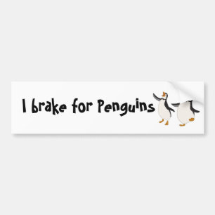 I brake for Penguins Bumper Sticker