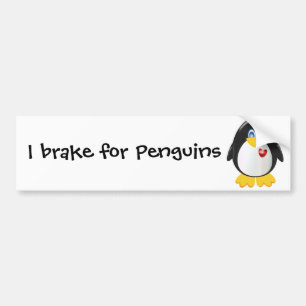 I brake for Penguins Bumper Sticker