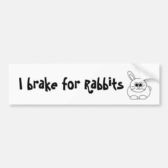 I brake for Rabbits Bumper Sticker (Front)