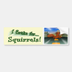 I Brake for Squirrels! Bumper Sticker