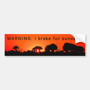 I Brake for Sunsets Bumper Sticker