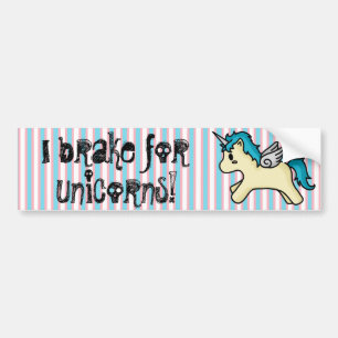 I Brake For Unicorns Bumper Sticker