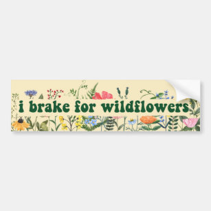 i brake for wildflowers  bumper sticker