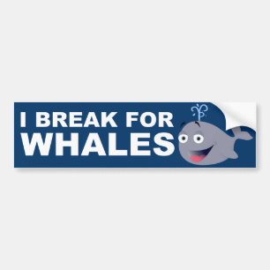 I BREAK FOR WHALES BUMPER STICKER