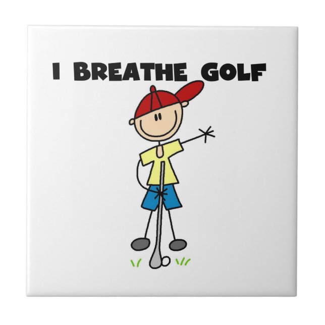 I Breathe Golf Ceramic Tile (Front)