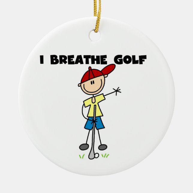 I Breathe Golf Ceramic Tree Decoration (Front)