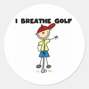I Breathe Golf Classic Round Sticker