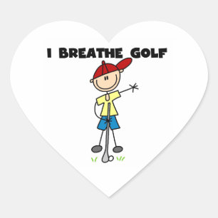 I Breathe Golf Heart Sticker