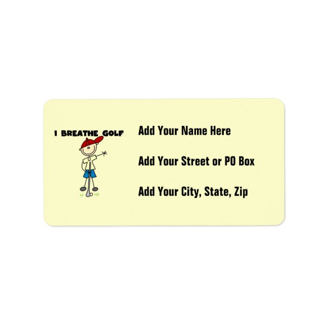 I Breathe Golf Label (Front)