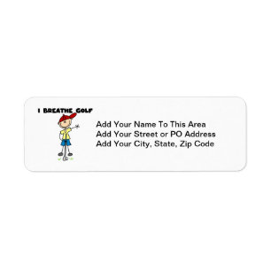 I Breathe Golf Return Address Label