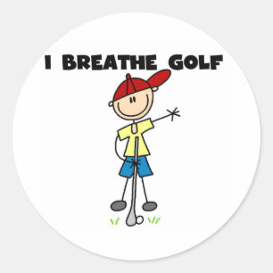 I Breathe Golf Tshirts and Gifts Classic Round Sticker