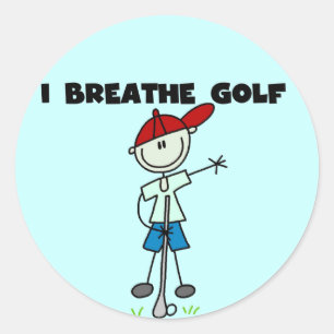 I Breathe Golf Tshirts and Gifts Classic Round Sticker