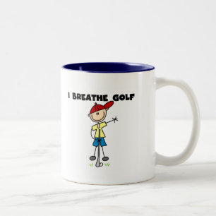 I Breathe Golf Tshirts and Gifts Two-Tone Coffee Mug