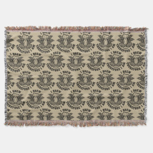 I Brew Therefore I Am Throw Blanket