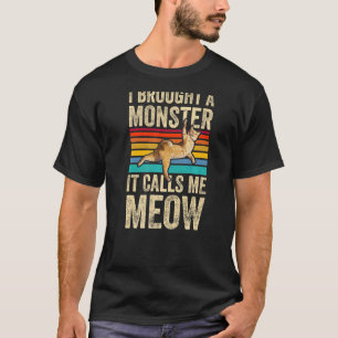 I Brought A Monster It Call Me Meow  Fathers Day C T-Shirt