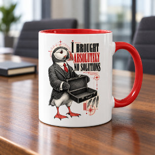 I Brought No Solutions Engraved Puffin Mug