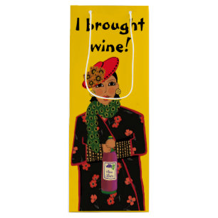 I Brought Wine! Yellow Wine Gift Bag