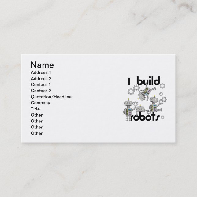 I Build Robots Business Card (Front)