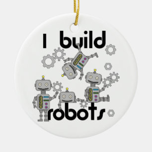 I Build Robots Ceramic Tree Decoration