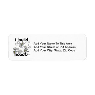 I Build Robots Return Address Label