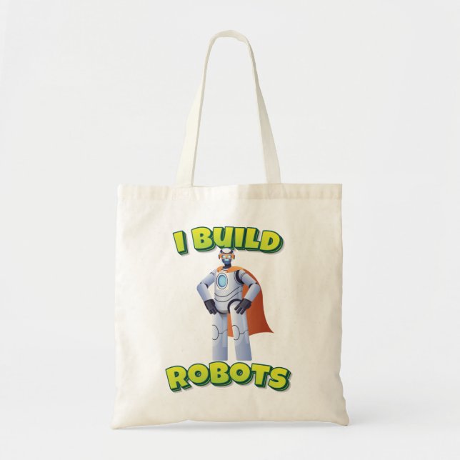 I Build Robots Robot Superhero Tote Bag (Front)