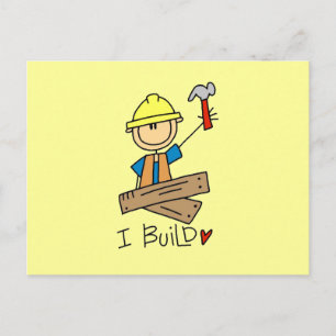 I Build Stick Figure Carpenter Tshirts Postcard