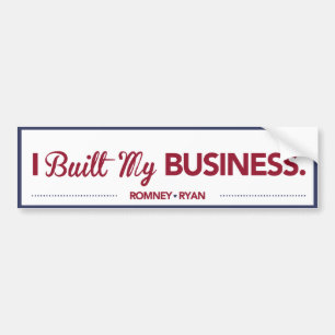I Built My Business Bumper Sticker Blue Border
