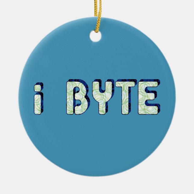 I Byte Ceramic Ornament (Front)