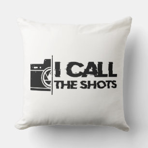 I call the shots Black Distressed Design Cushion