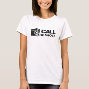 I call the shots Black Distressed Design T-Shirt