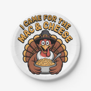 i Came For The Mac And Cheese Thanksgiving Turkey Paper Plate