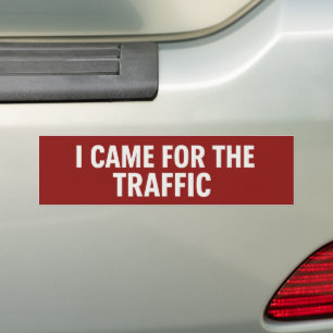 I Came for the Traffic – Sarcastic  Bumper Sticker