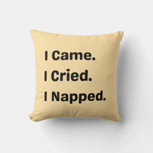 I Came. I Cried. I Napped. Funny Relatable Pillow