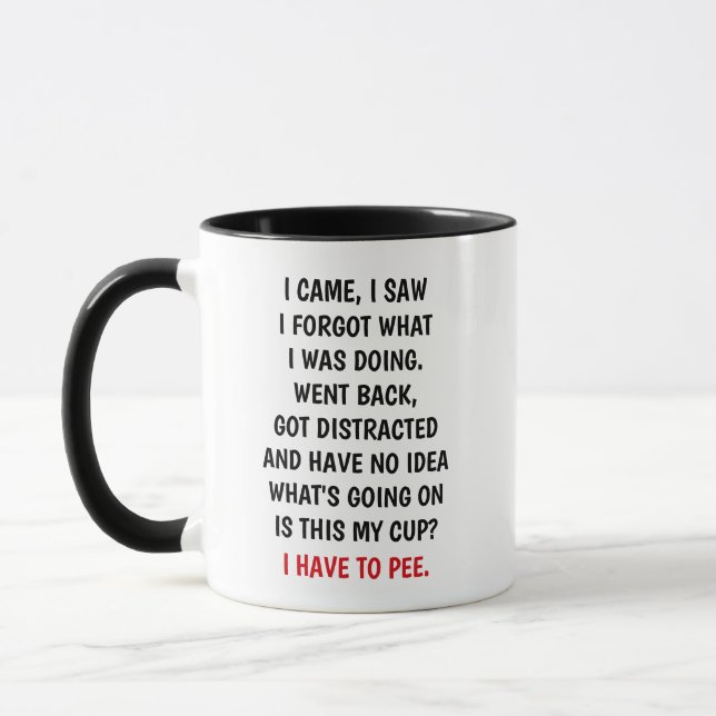 I Came I Saw I Forgot What I Was Doing Funny Mug (Left)