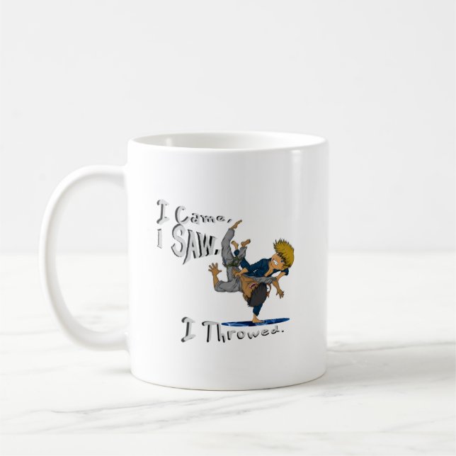 I Came, I Saw, I Throwed. funny judo Coffee Mug (Left)