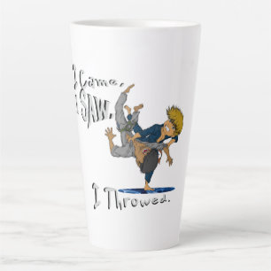 I Came, I Saw, I Throwed. funny judo Latte Mug