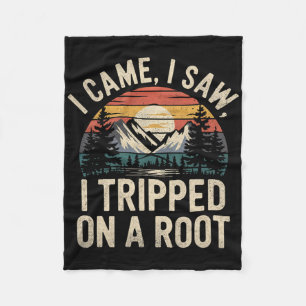 I Came I Saw I Tripped On A Root Funny Retro Campi Fleece Blanket