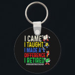 I Came I Taught I Made A Difference I Retired Prou Key Ring<br><div class="desc">I Came I Taught I Made A Difference I Retired Proud Retired</div>
