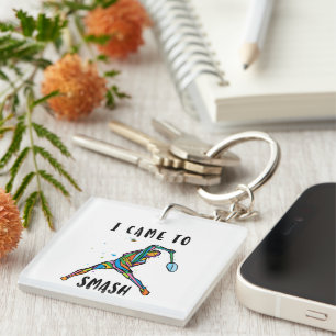 I Came to Smash Keychain Colourful Abstract Player