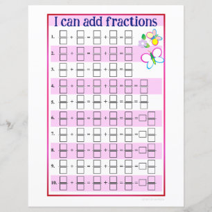 I Can Add and Subtract Fractions Templates -Sheet