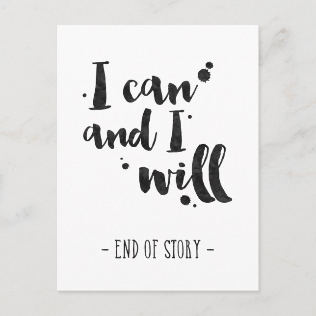 I Can And I Will - Inspirational Card (Front)