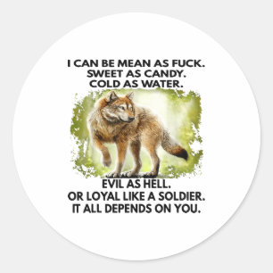 I Can Be Mean As For Sweet As Candy Cold As Water  Classic Round Sticker